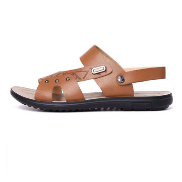 Sandales en cuir hommes plage loisirs pantoufles de nouvelles conception hommes d'été& 